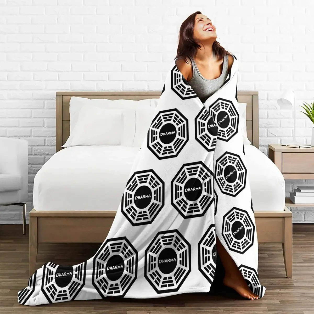 Dharma Initiative 1977 Tv Show Lost Blanket Fleece Winter Breathable Lightweight Thin Throw Blanket for Sofa Travel Rug Piece