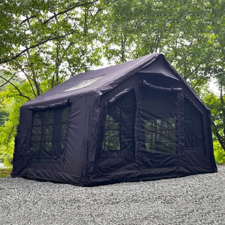 Newest Black Color Family Inflatable Outdoor Camping Air Tent With Flysheet