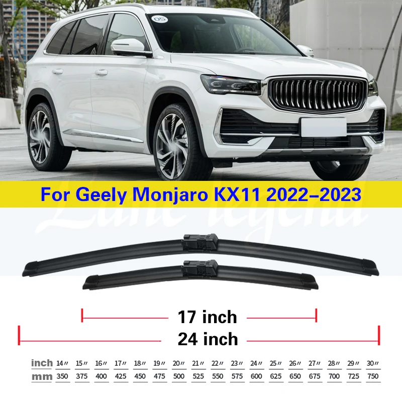 2x For Geely Monjaro KX11 2022 2023 Car Front Wiper Blades Brushes Windscreen Windshield Window Cutter Cleaning Auto Accessories