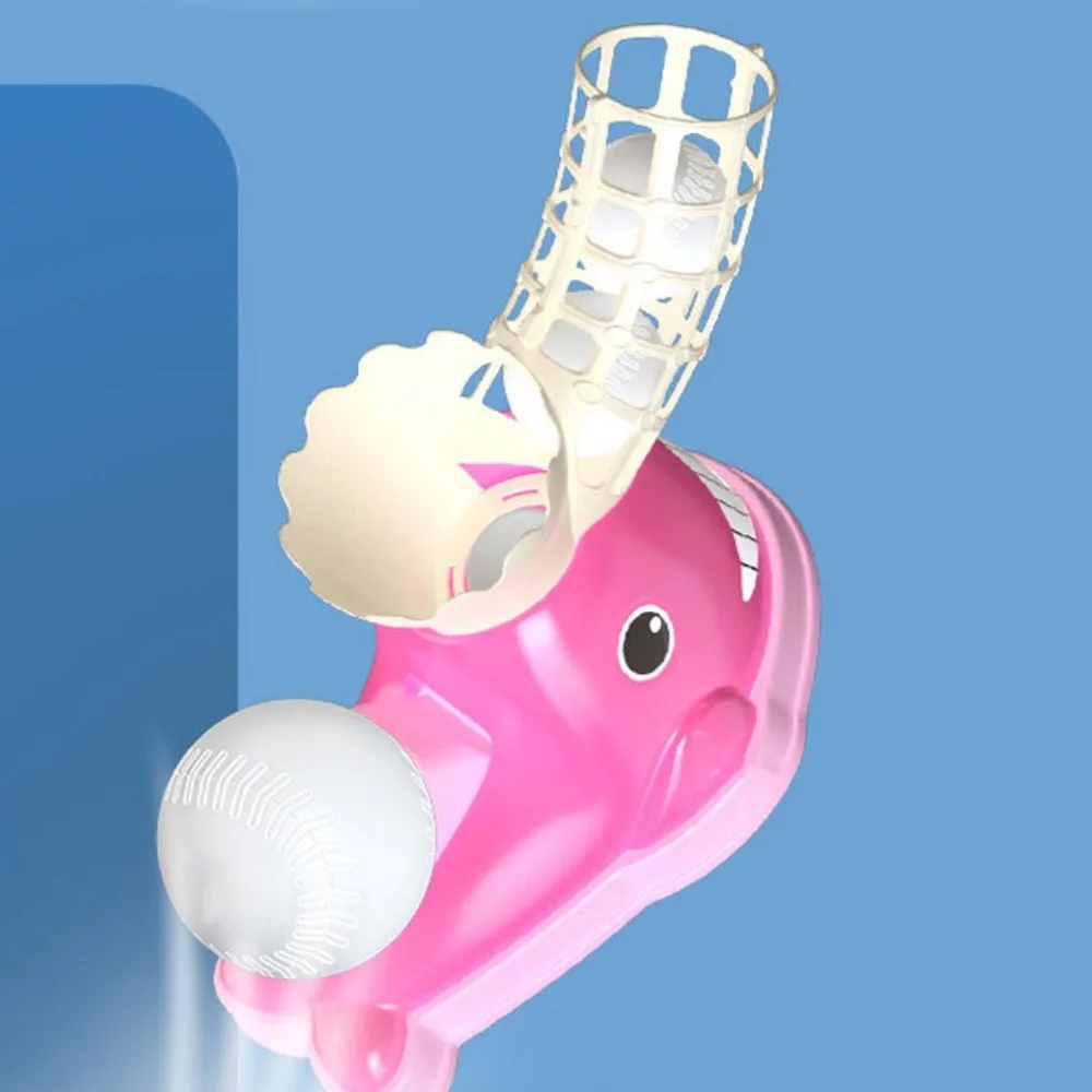 1 Set Whale Baseball Launcher Spielzeug Cartoon mit 3 Bällen Kinder Baseball Trainer Spielzeug Eltern-Kind-Sportspiele