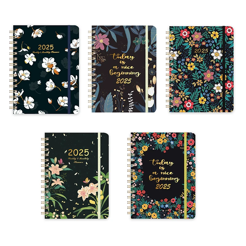 1 PC 2025 Planner เดือนรายสัปดาห์โน้ตบุ๊คตารางไดอารี่ตารางวารสารโรงเรียนอุปกรณ์สํานักงานเครื่องเขียน
