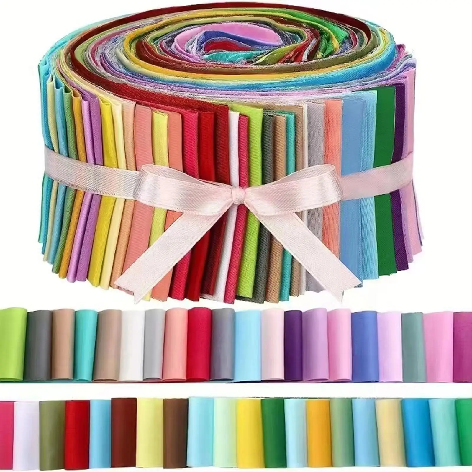 

Jelly Roll Cotton Fabric Strips Bundle Precut Quilting Patchwork Sewing Material for Furniture Decoration