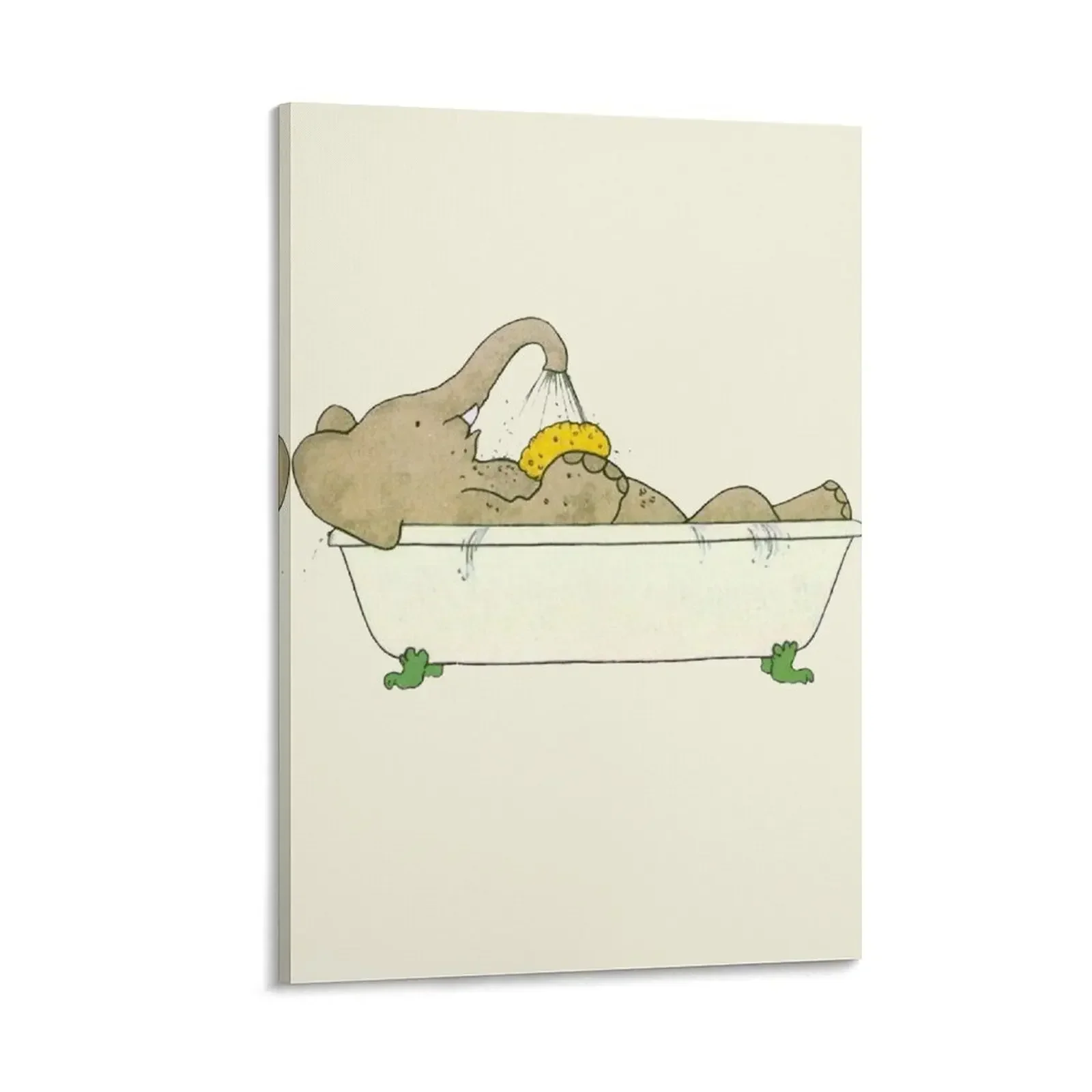 

Babar taking a bath Canvas Painting bedroom decor room decorations aesthetic decorative frames wall room aesthetic room decor