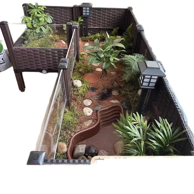 Landscape amphibious indoor ecological tank breeding box amphibious turtle tank household