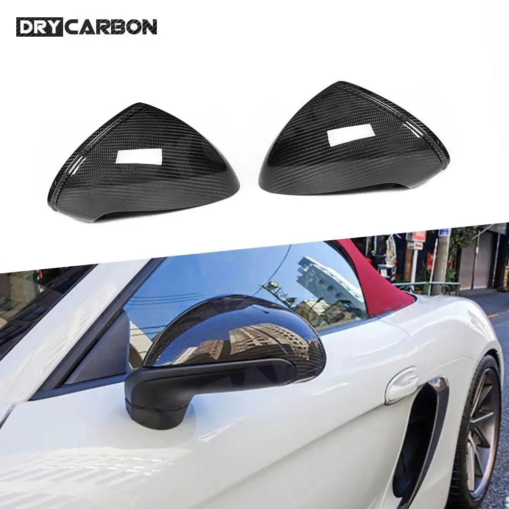 

Dry Carbon Fiber Door Side Rearview Mirror Cap Trim Shell Covers Sticker For Porsche Cayman Boxster 981 991 Standard 2013-2016