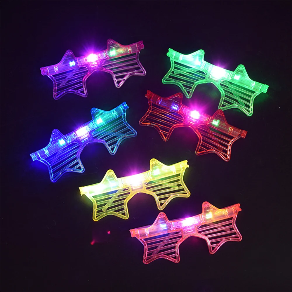 Colorful Star LED Glasses Light Up Luminous Glasses for Kids Adults Music Bar KTV Nightclub Festival Christmas Party Decoration