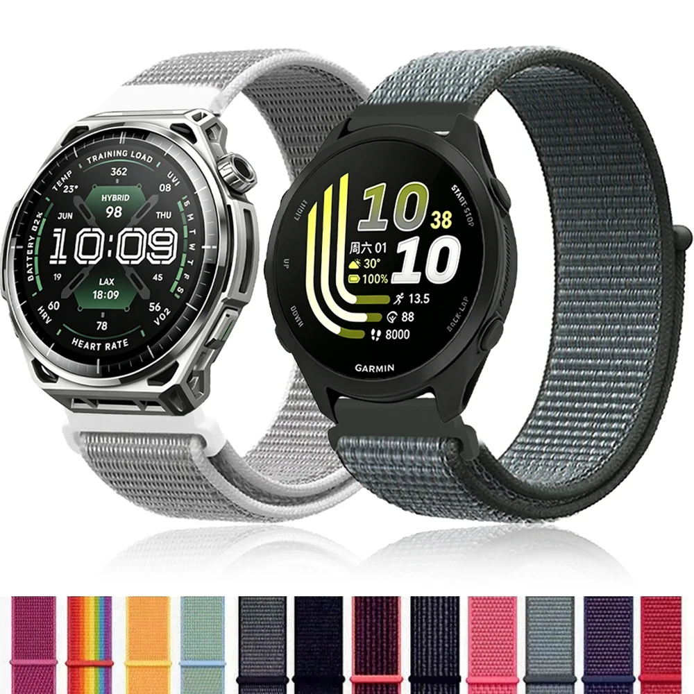 20mm 22mm Nylon-Schlaufenarmband für Garmin Forerunner 170 70 970 570 55 Komfortables Armband Garmin Venu 4 45mm Amazfit Balance 3 2 1