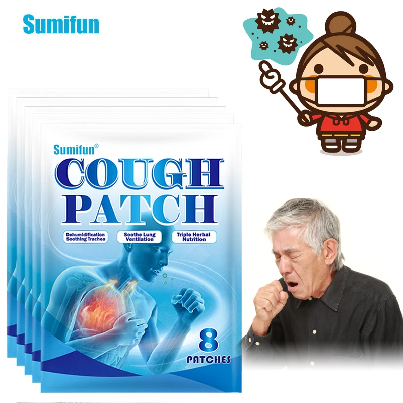 

8/16/40Pc Cough Patch Treat Asthma Cold Sore Throat Chinese Herbal Sticker Pneumonia Throat Itching Pain Relief Medical Stickers