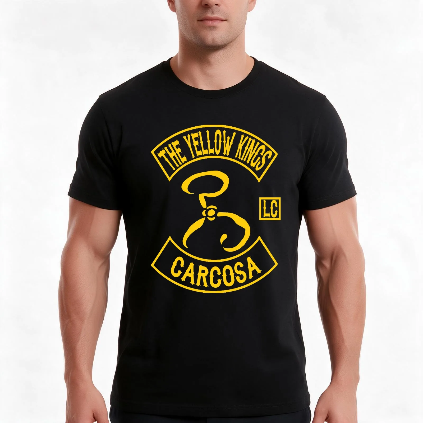 The Yellow Kings Motorcycle Club - Carcosa Chapter T-Shirt, Summer Casual Cotton Tee, Oversized Streetwear Tops, 100% Cotton