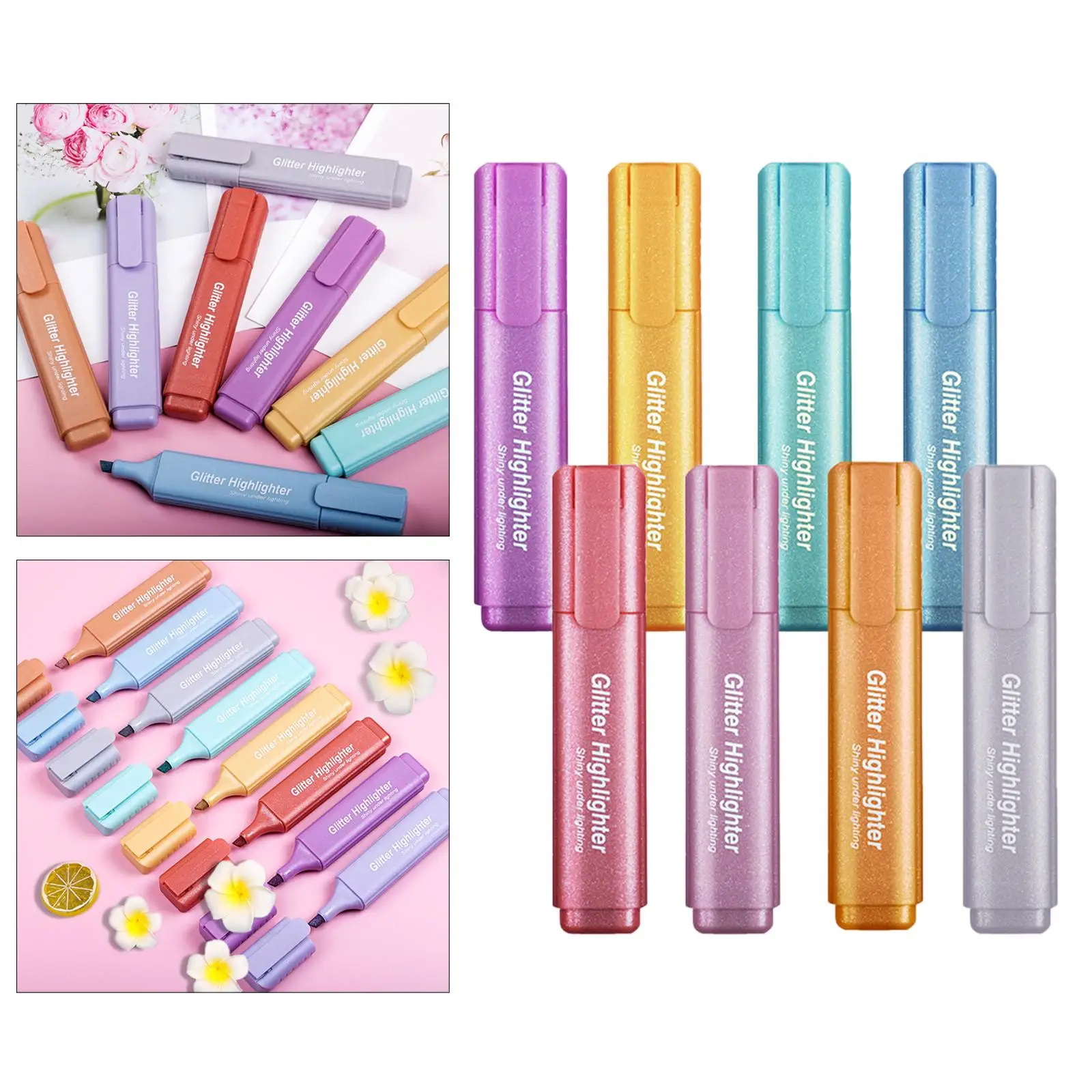 

8Pcs Color Highlighter Marker Pens Fluorescent Tip Pens Highlighting Planner for Journal Kids Gifts Study