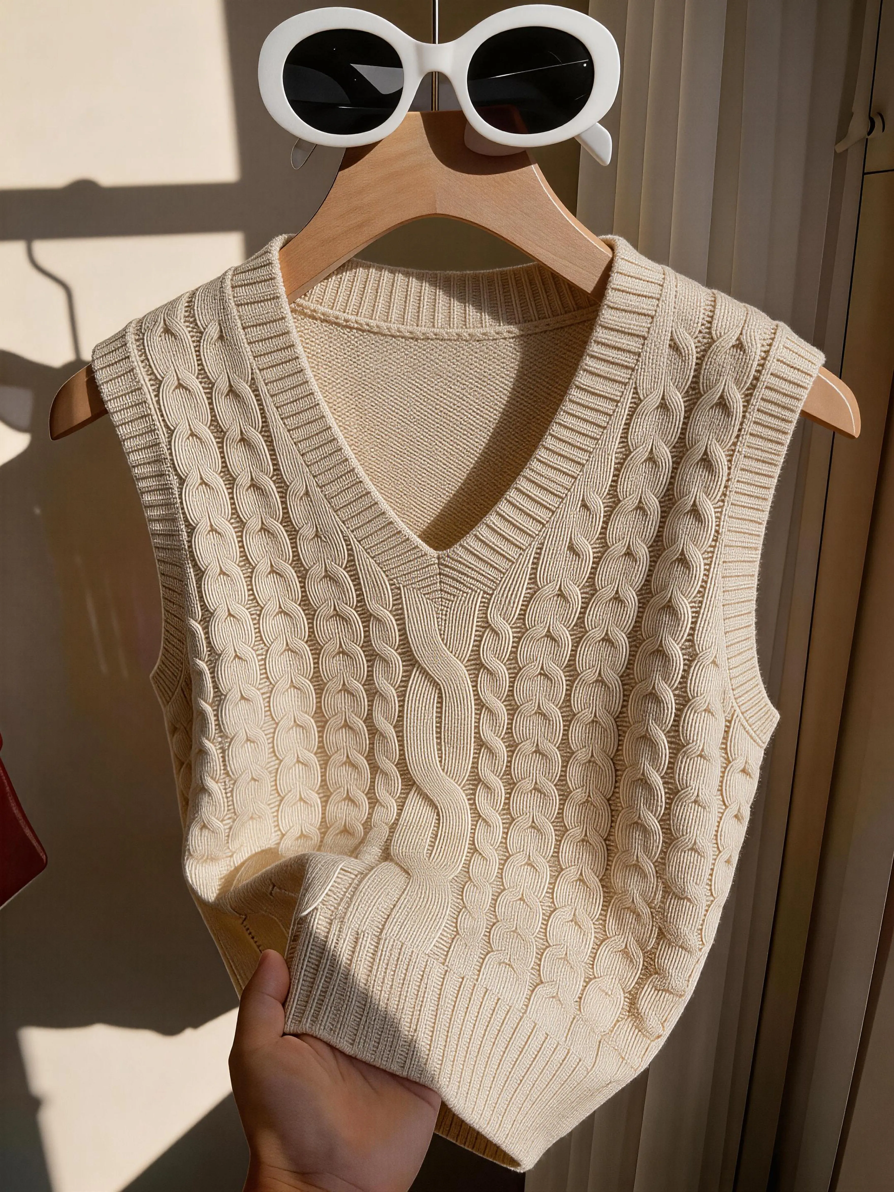 

Plus Size Women's Casual V-Neck Knit Tank Top, Perfect for Spring, Summer and Autumn Wear.