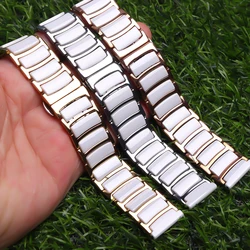 Fashion Ceramic Bracelet in stainless steel watchband  18mm 20mm 22mm watch strap women man wristwatches band Butterfly buckle