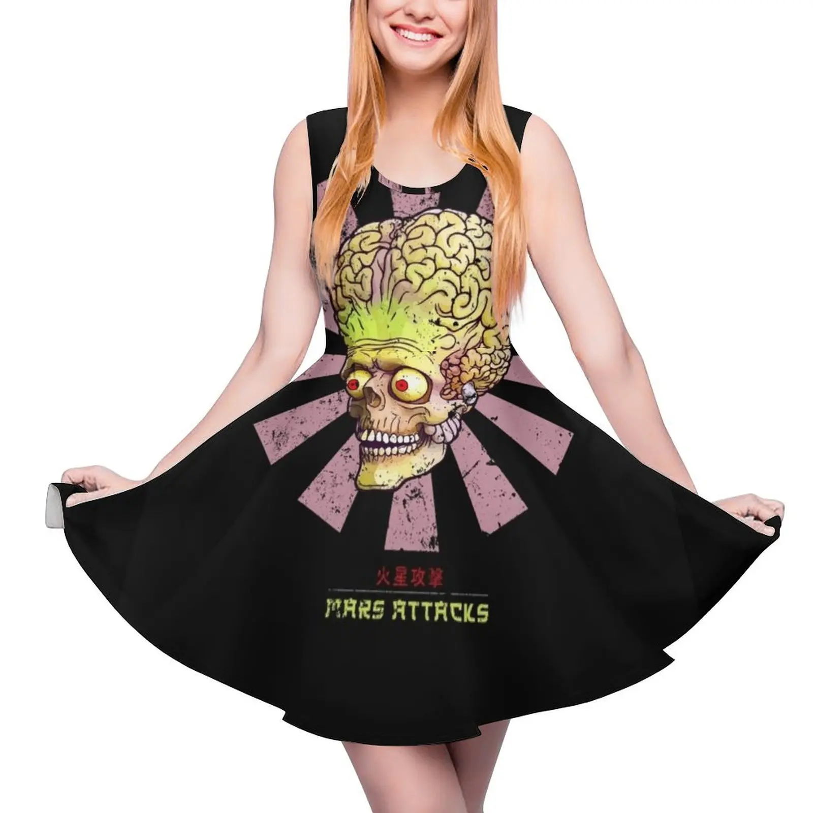 

Mars Attacks Retro Japanese Sleeveless Dress evening dress chic and elegant evening dress Long woman