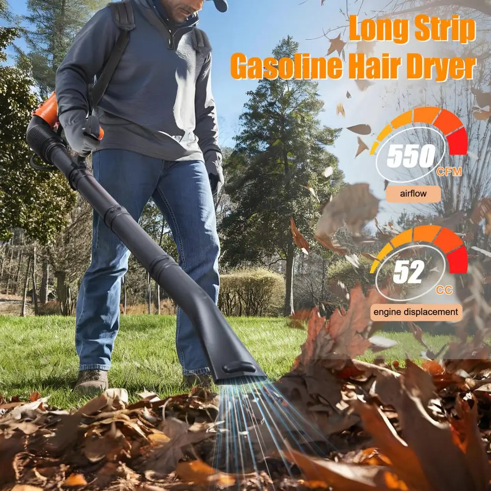 Backpack Leaf Blower 52CC 2 Stroke Gas Powered Leaf Blower For Blowing Leaves Dust Or Snow 205 MPH 550 CFM Dust Blower For Lawn