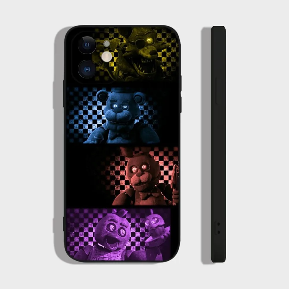 FNAF F-Five N-Nights at-Freddys Phone Case For iPhone 16,15,14,13,12,11 Plus,Pro,Max,XR,XS,X,7,8 Plus,SE,Mini Silicone Soft