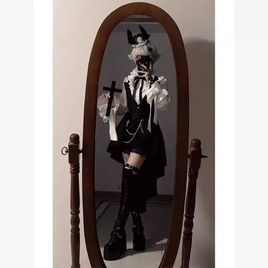 

Новая рубашка серии Prince, темные кружевные шорты, готическая одежда, женский жилет со шлейфом, длинная юбка, Fiesta, карнавал, Хэллоуин, косплей