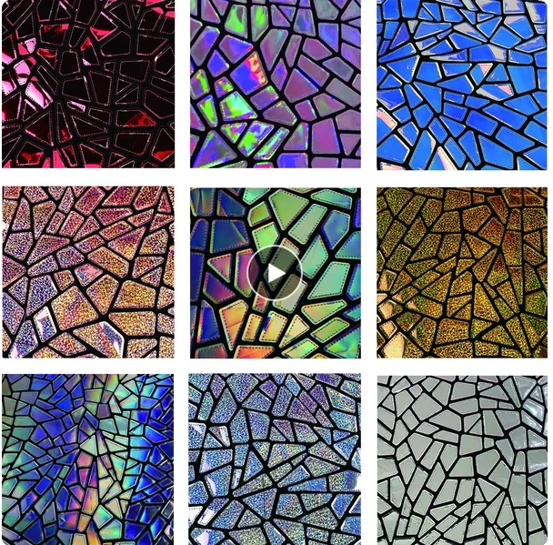 Symfonia Gradientowa lustrzana skórzana tkanina Geometryczny wzór Sztuczna odzież Pu Kurtka Tło Projektant Tkanina sprzedawana na metry
