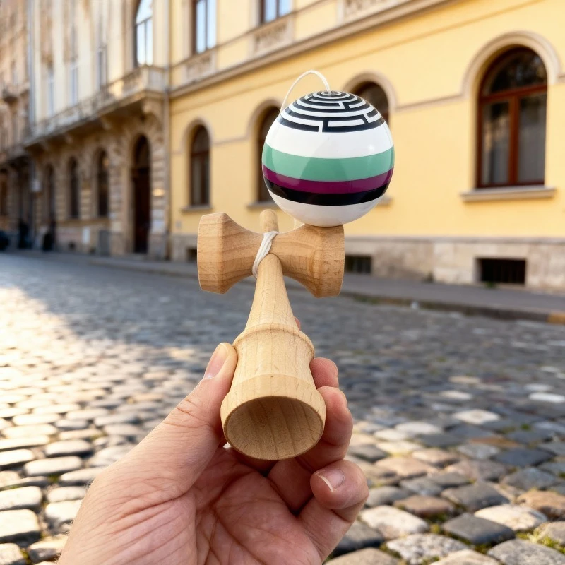 Picture 6: 1pc Mesh Kendama Juggling Ball with Durable Wooden Stick - Multicolor Training Suitable for Hand-Eye Coordination