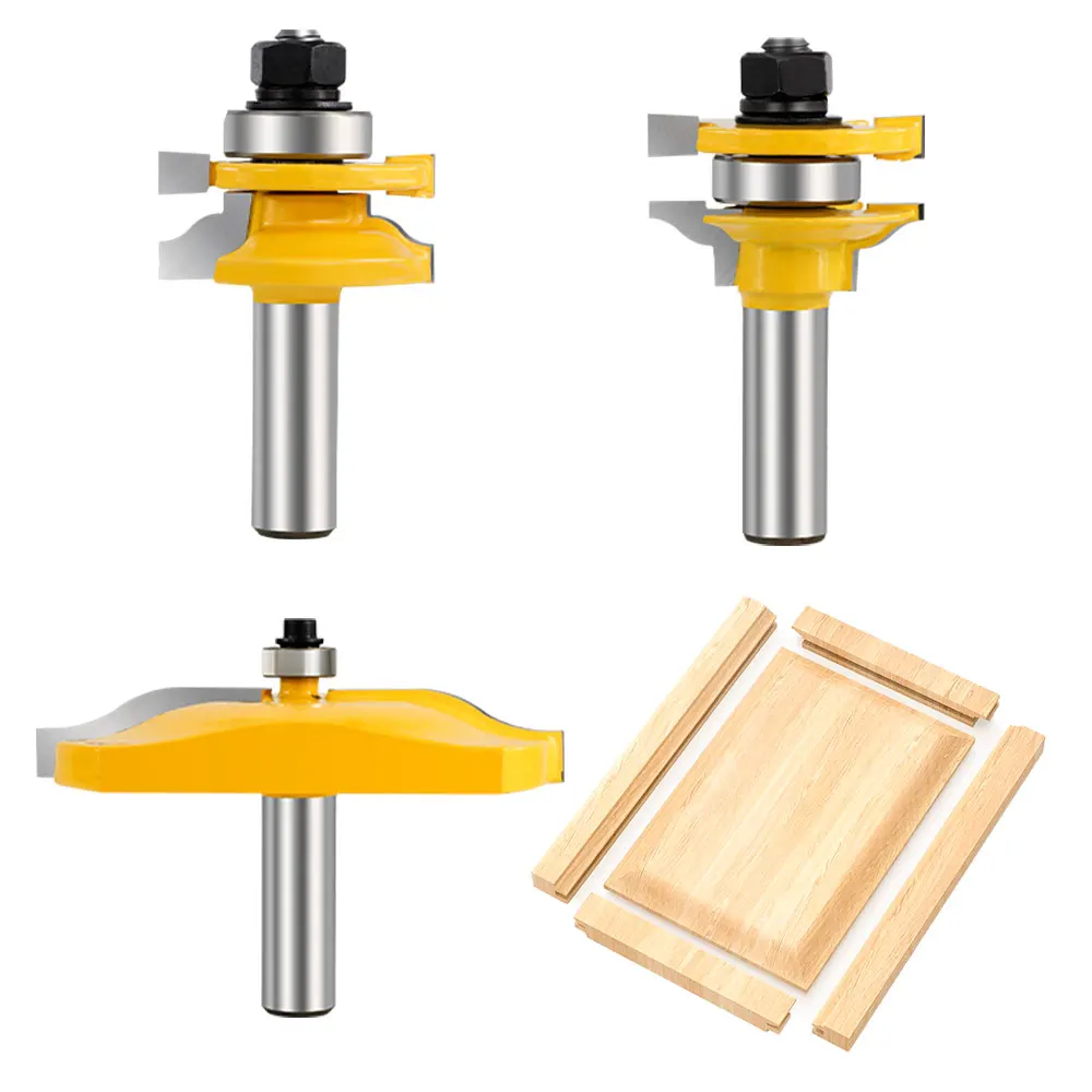 

XCAN 3Pcs Ogee Rail & Stile Router Bit 1/2" Shank Door Router Bit Wood Cove Raised Panel Tool Kit Milling Cutter For Wood Tenon