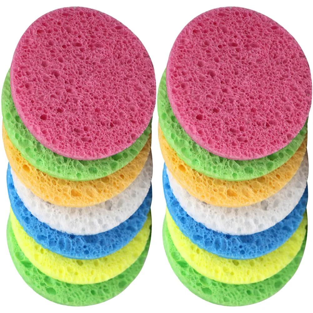 25Pcs Facial Cleansing Sponges Natural Cellulose Round Face Pads for Daily Exfoliating Makeup Removing Deep Pores view 2