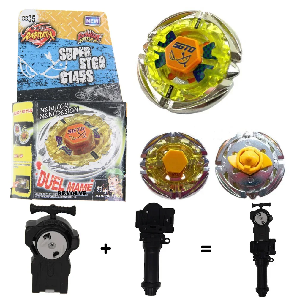 B-X TOUPIE BURST BEYBLADE blade blade toys metal fusion flame sagittario bb-35 - 4d grip with launcher