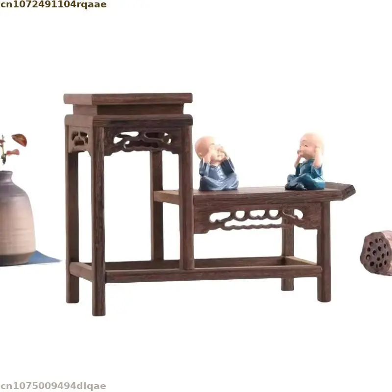 

Винтажный цветочный горшок, деревянная мини-подставка, кукла, чайный сервиз, витрина, бонсай, декоративная подставка для растений, основа для украшения дома