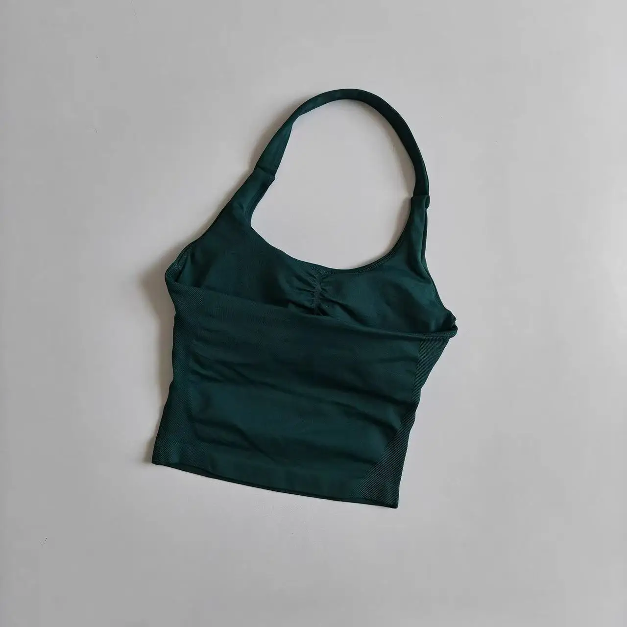 Damen Fitness Neckholder-Tanktop Schnelltrocknend & Atmungsaktiv Langer Yoga-Stil Hochintensiv Rückenfrei mit Eingebautem Gepolstertem BH – Detail 11