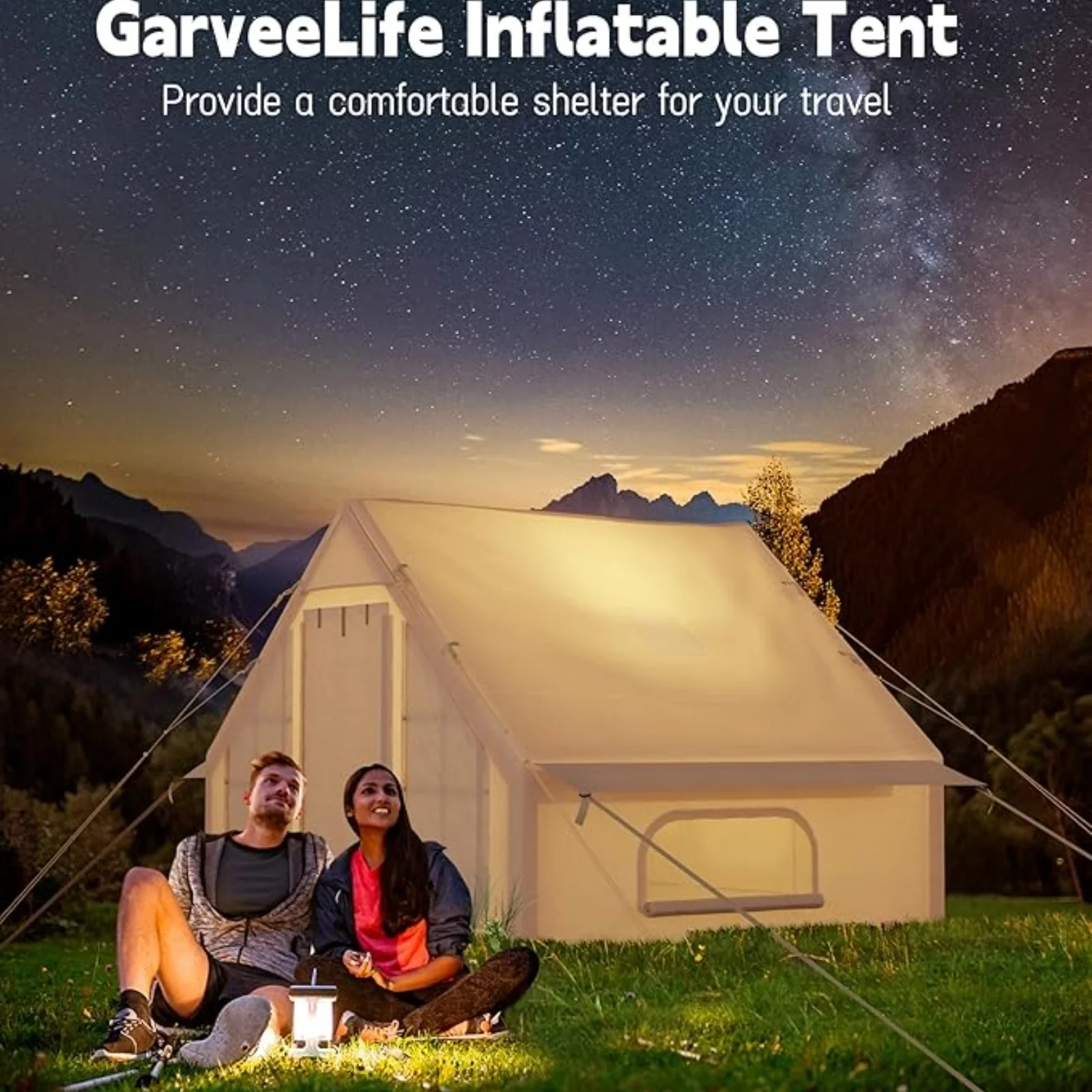 Tienda de campaña inflable para 6-8 personas, casa de tienda inflable grande con bomba de aire, tienda de campaña de montaje rápido, Oxford Fa impermeable