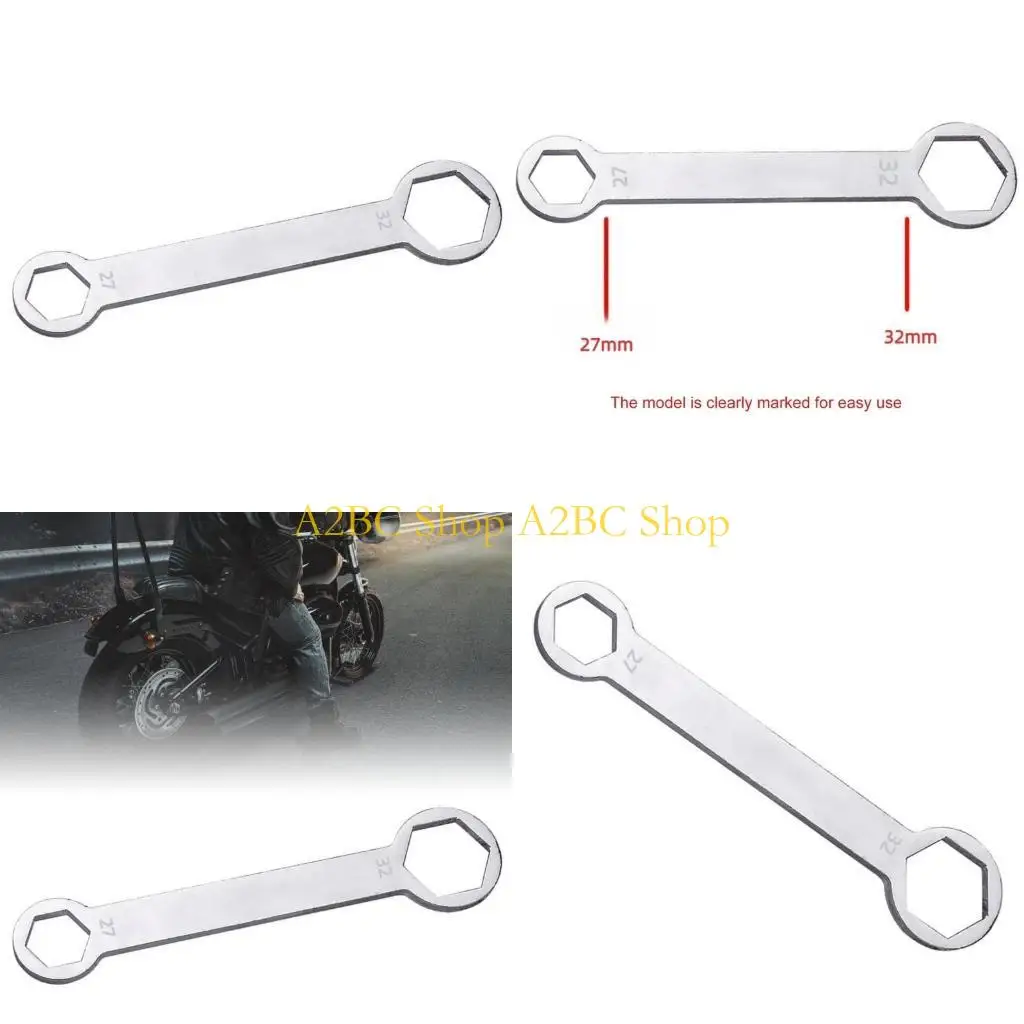 A2BC 27mm 32mm Axles Wrench Universal for Motorcycles Repair and Maintenance Rear Front Axles Wrench Professional Hand Tool