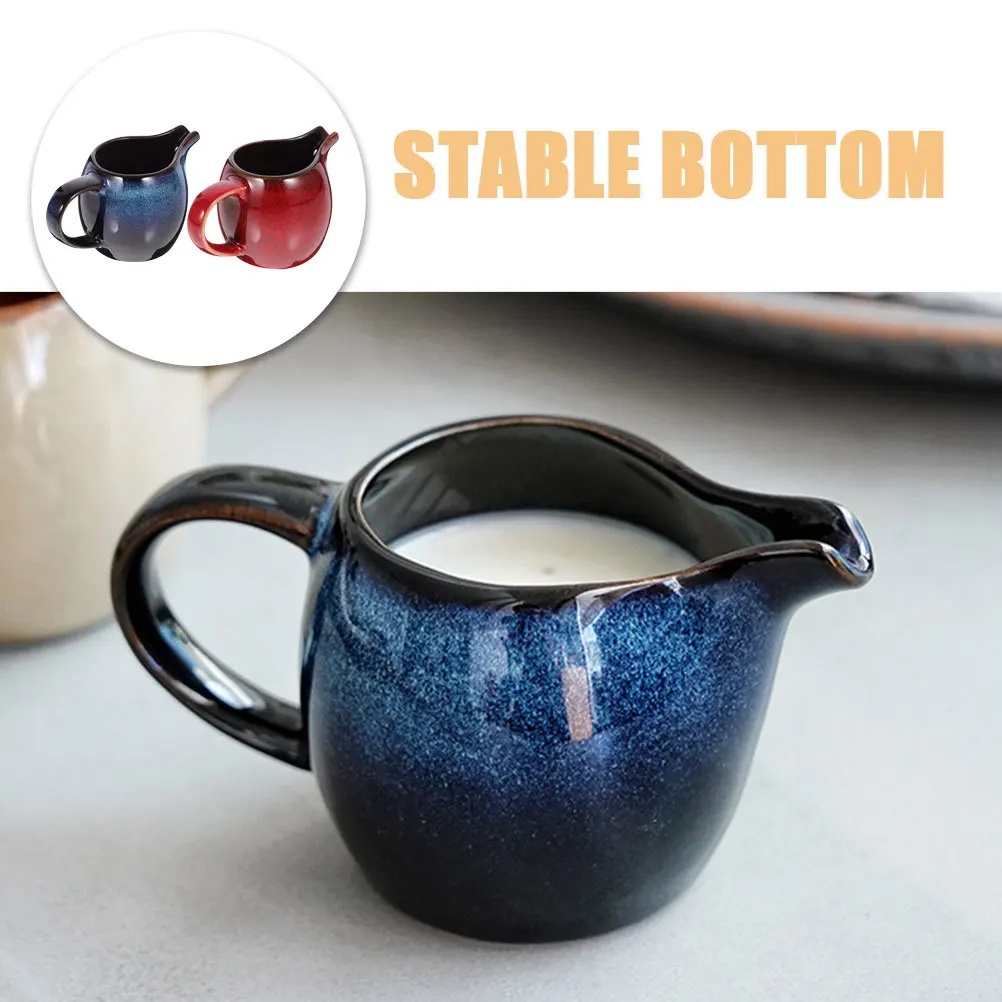 

2Pcs Milk Pitcher Ceramic Creamer Mini Porcelain Sauce Pitcher Coffee Tea Milk Jug Elegant Ceramic Creamer
