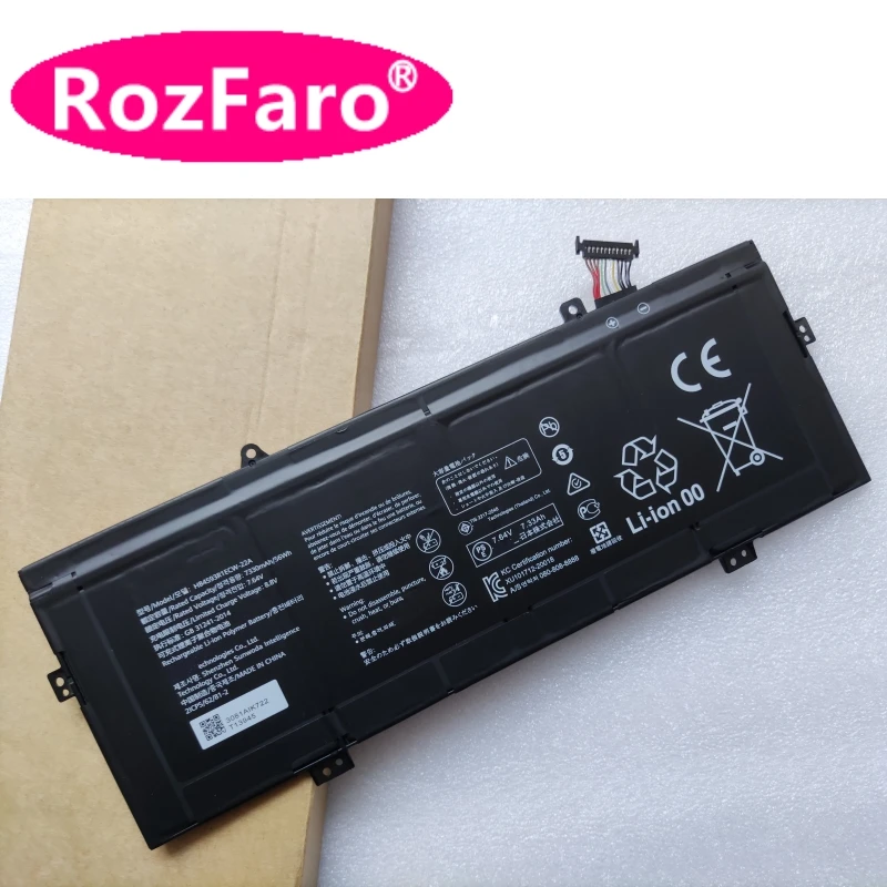 Imagem -06 - Bateria Rozfaro para Huawei Matebook Hb4593r1ecw22a r5 r7 Klvl-wfe9 Wdh9 Wfh9 Wxx9-pcb Klvd-wfh9 Machd-wfe9q Mach-w29 Machd-wfe9