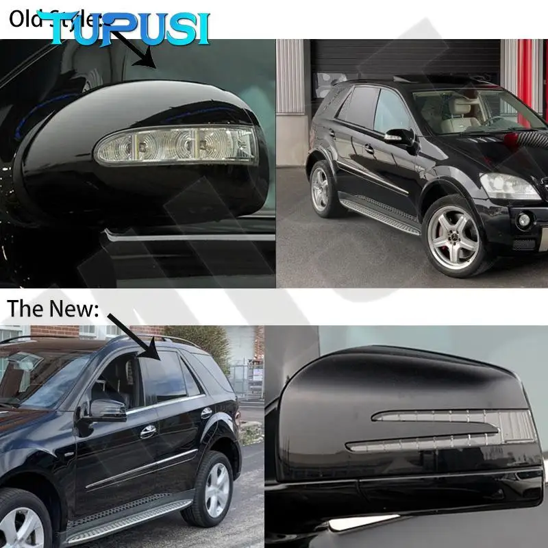 1668100164 1668100264 Czarny Zespół Lusterka Bocznego Samochodowego z Regulacją Elektryczną do Mercedes Benz W164 X164 ML GL Cl 2005-2019