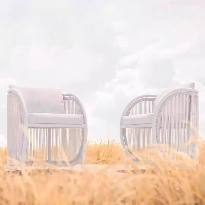 바 빌라 정원 의자 잔디 안뜰 단순 거실 정원 의자 발코니 알루미늄 가구 Gartenstuhl MHSF