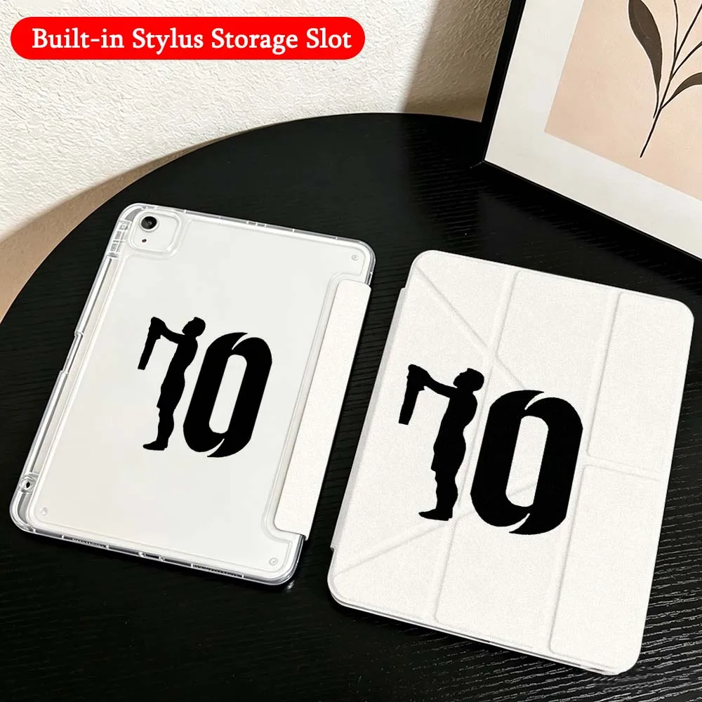 

Dark Football Star 10 Case For iPad Mini Pro Air 5 6 7 8 9 10th 11th 11 9.7 10.9 13 inch Transparent Y-Shaped Folding Tablet