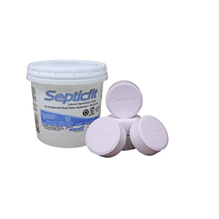Septic Chlorine Tablet 12 Pail Value Pack 6 Tablet Pails 24.6 lbs Ideal for Septic System Maintenance and Wastewater Treatment