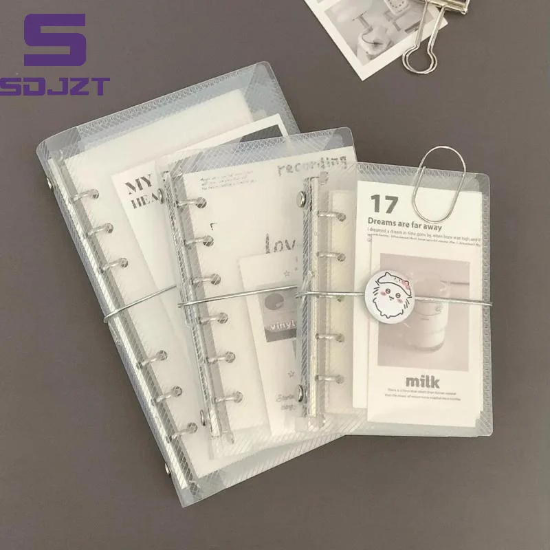A6 Notebook Cover PP Folding Case With Card Holder Portable Travel Journal Protection Sleeve
