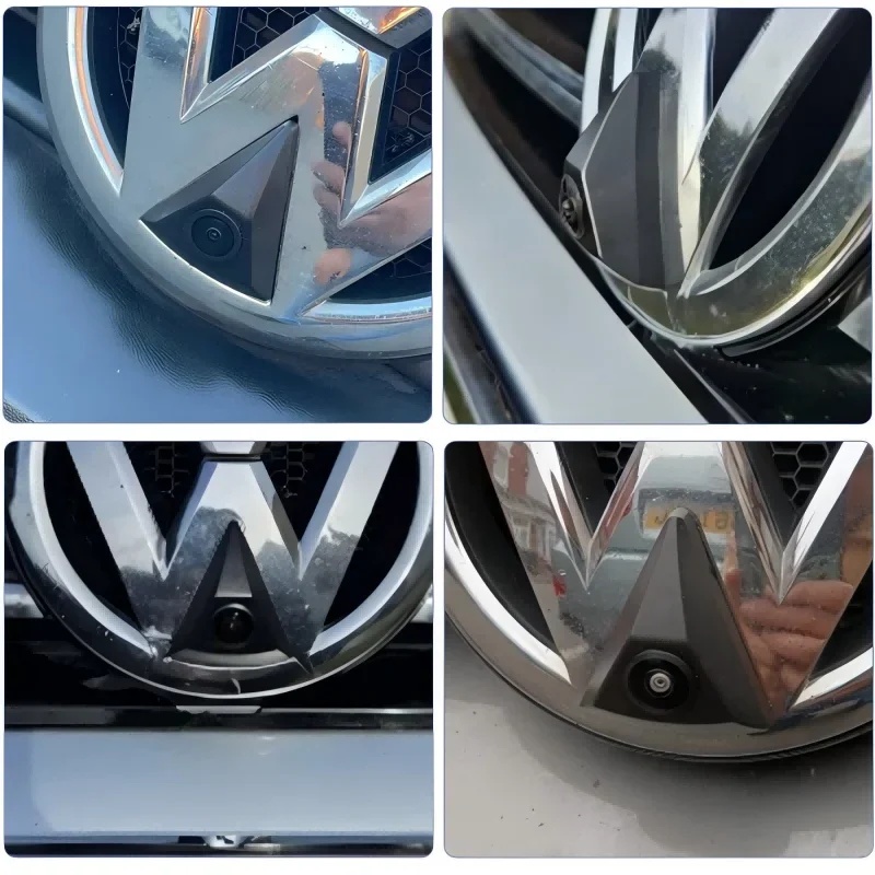كاميرا رؤية أمامية للسيارة 1080P AHD لسيارة VW GOLF Jetta Touareg Passat Polo Tiguan Bora مقاومة للماء بشعار درجة واسعة مضمن لشركة فولكس فاجن