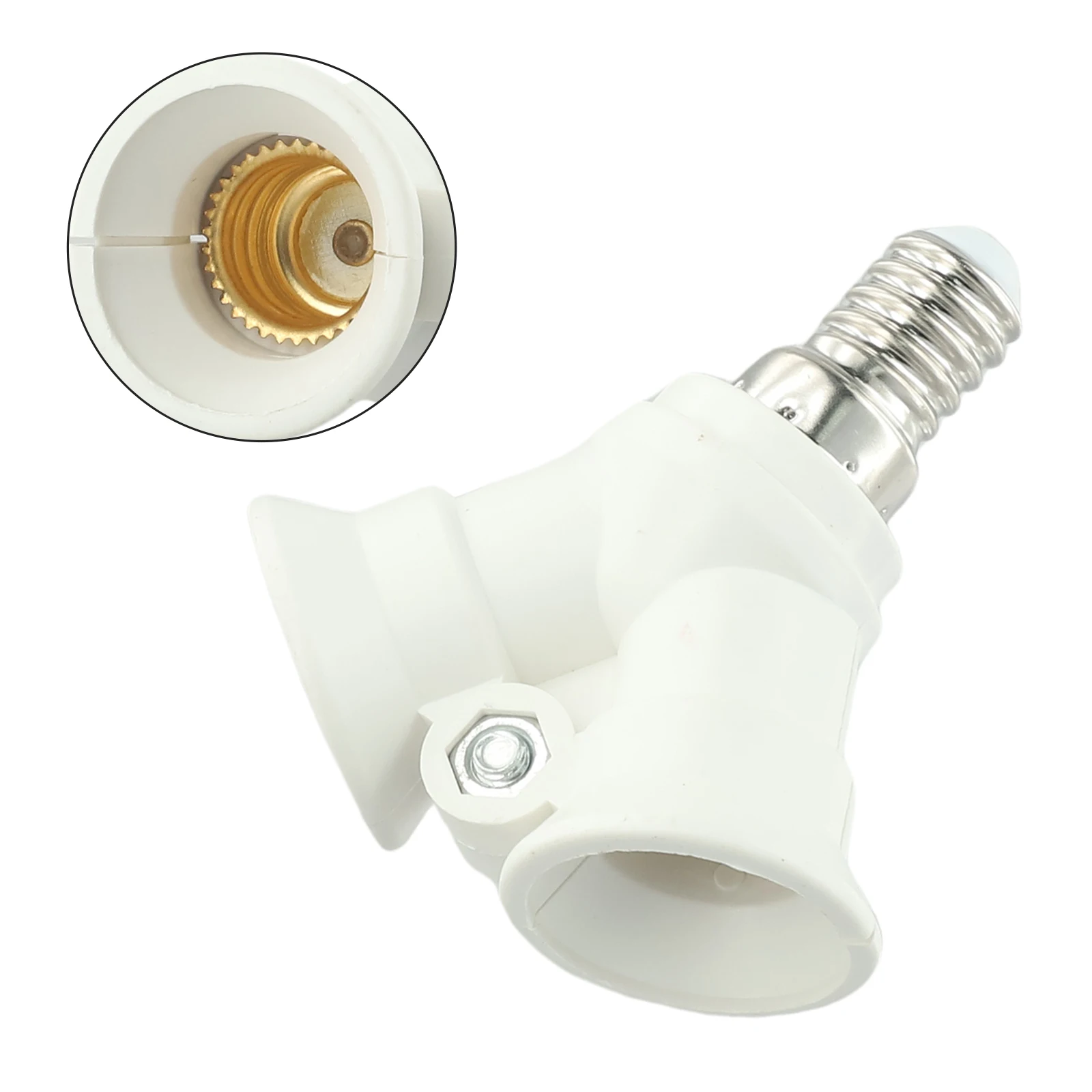 2in1 Adjustable E14 Base Light Lamp Bulb Adapter Holder Socket Splitter E14 TO 2E14 Base Light Lamp Adapter Lighting Parts