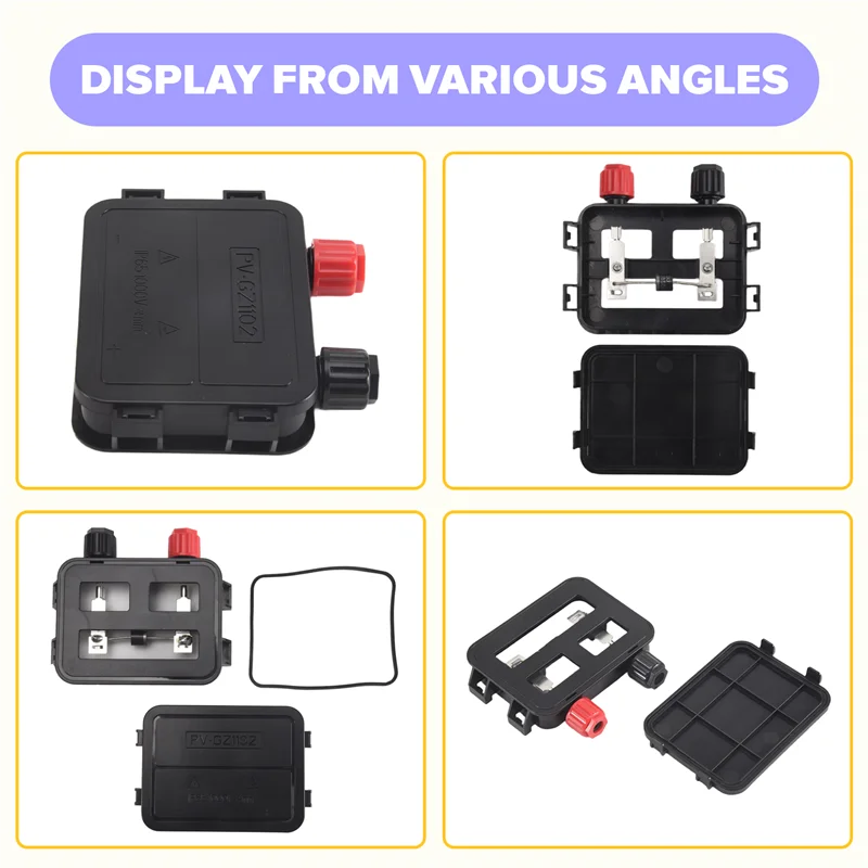 AED7-Photovoltaic Junction Box 60-1500W Waterproof IP67 For Photovoltaic Solar System Connector Accessories
