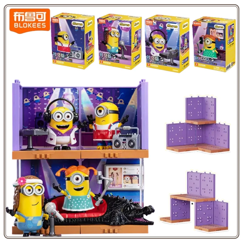 

Новый оригинальный BLOKEES Minion Minions Partner Magic Edition Bob Kevin Jam Factory Celebration Party Series Собранные игрушки на складе