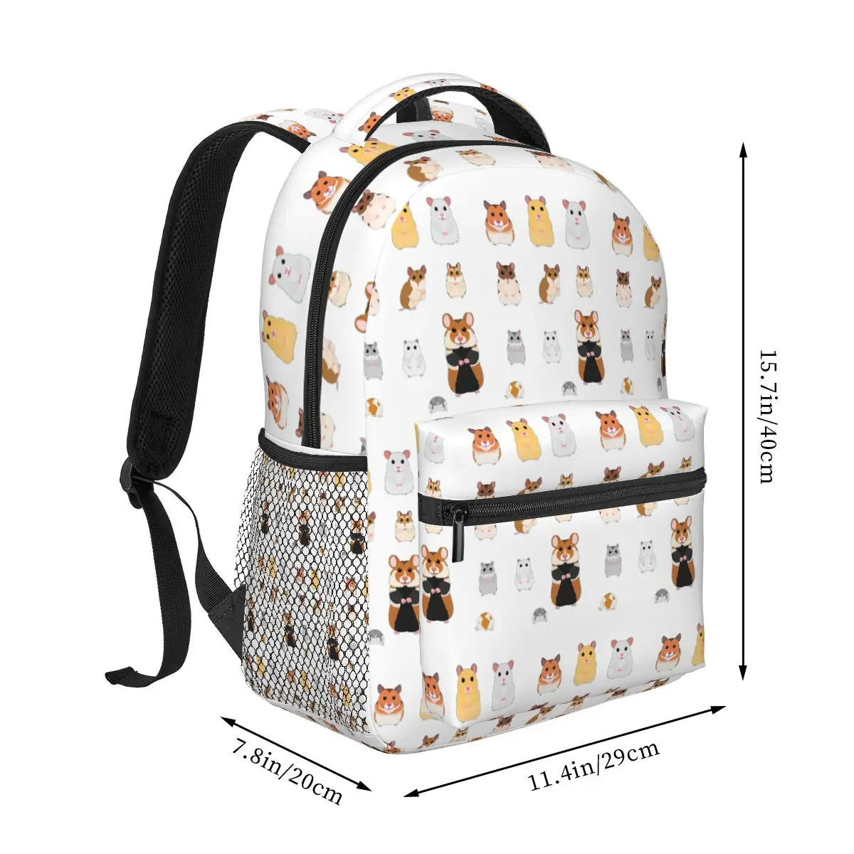 Hamster Breeds Syrian Hamster Backpacks Boys Girls Bookbag Children School Bags Laptop Rucksack Shoulder Bag Large Capacity