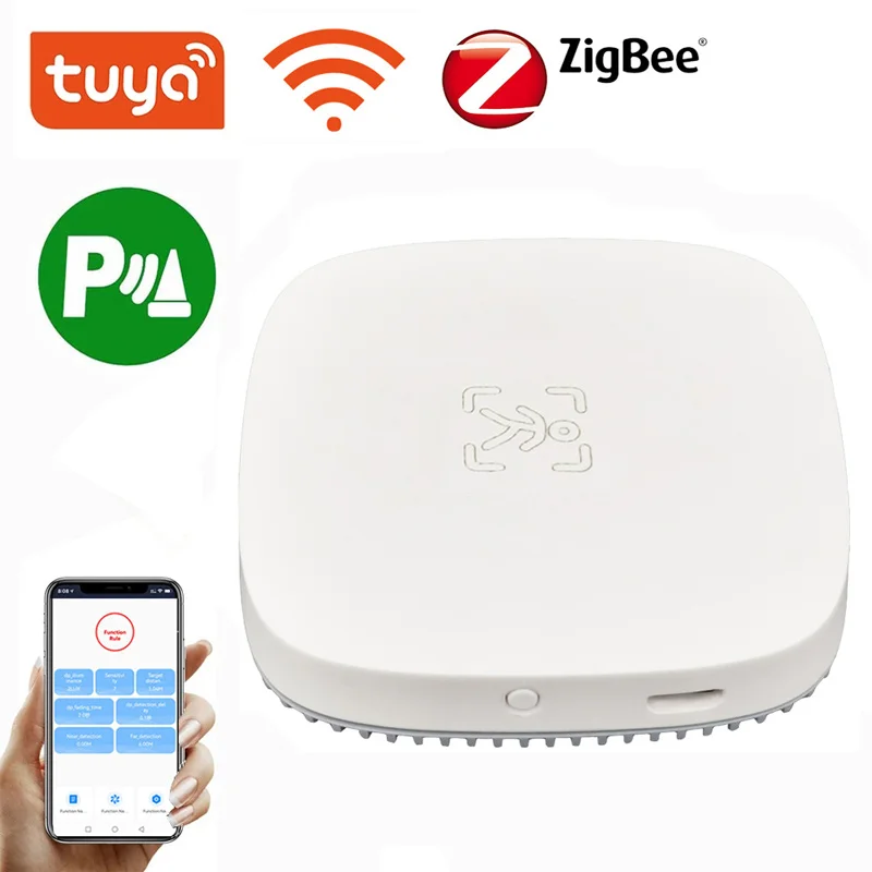 Smart Tuya Static Unmanned Active Fretting PIR Motion Detector ZIGBEE/Wl-FI Human Breathing Presence Sensor Infrared Radar Alarm