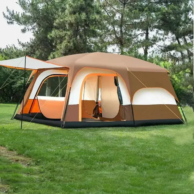 

Customized Outdoor Luxury Wind Resistant Family Large Camping Tent Glamping Tents Waterproof For Sale/