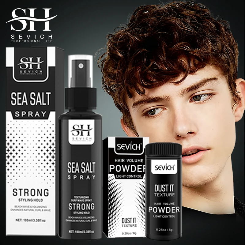 SEVICH Natural Sea Salt Spray For Men 100ml Long Lasting Hold Hair Styling Spray Sea Salt Hair Mist Spray Hair Volume Powder Gif