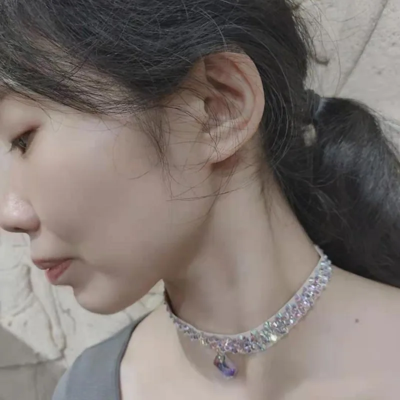 Customized Full Diamond Latin Modern Performance Necklace Belly Dance Performance Accessories Neck Chain Diamond - Image 3