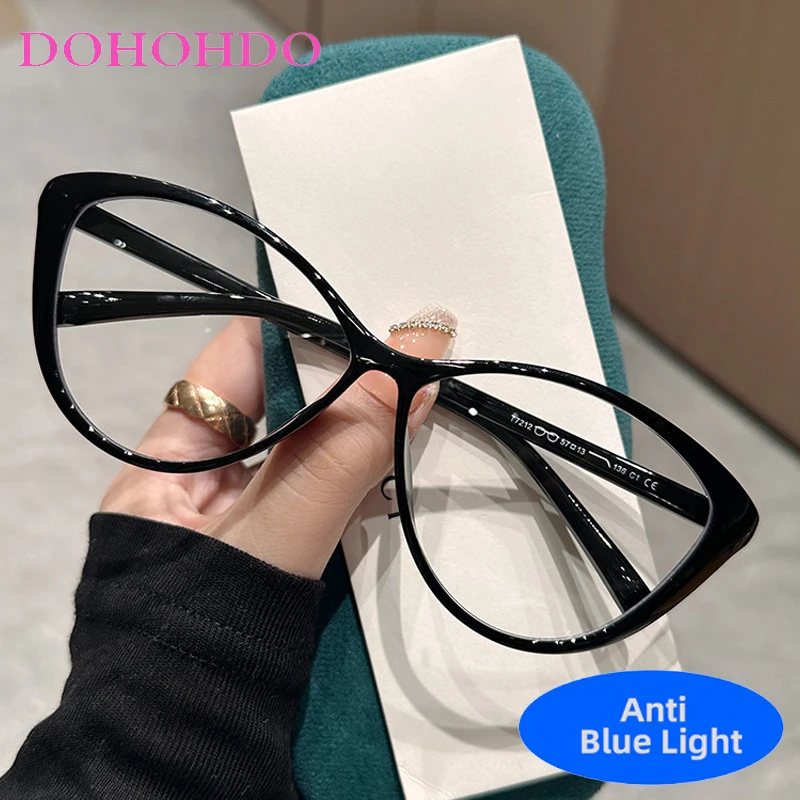 

Vintage Big Frame Cat Eye Blue Light Blocking Glasses Women Men Fashion Brand Optical Computer Protection Female Eyewear Lentes