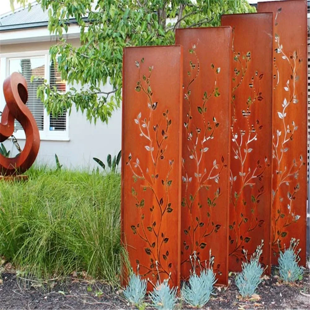 Custom corten steel decorative garden metal screen patterns