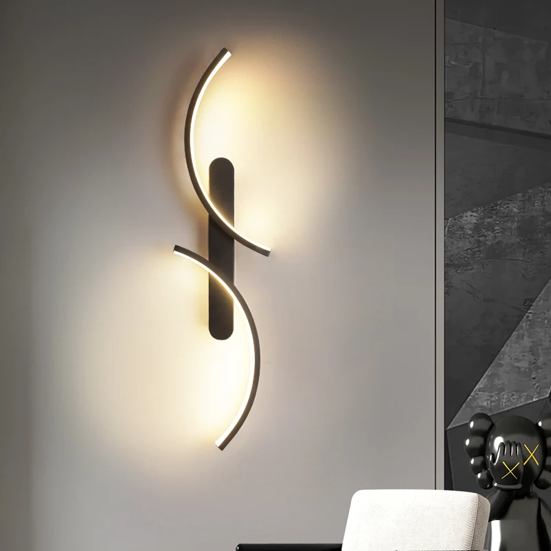 

Modern Minimalist Wall Sconce Stylish Wall Lamp LED Sleek C Shape Lighting for Home Decor Living Room Bedroom Hallway Office