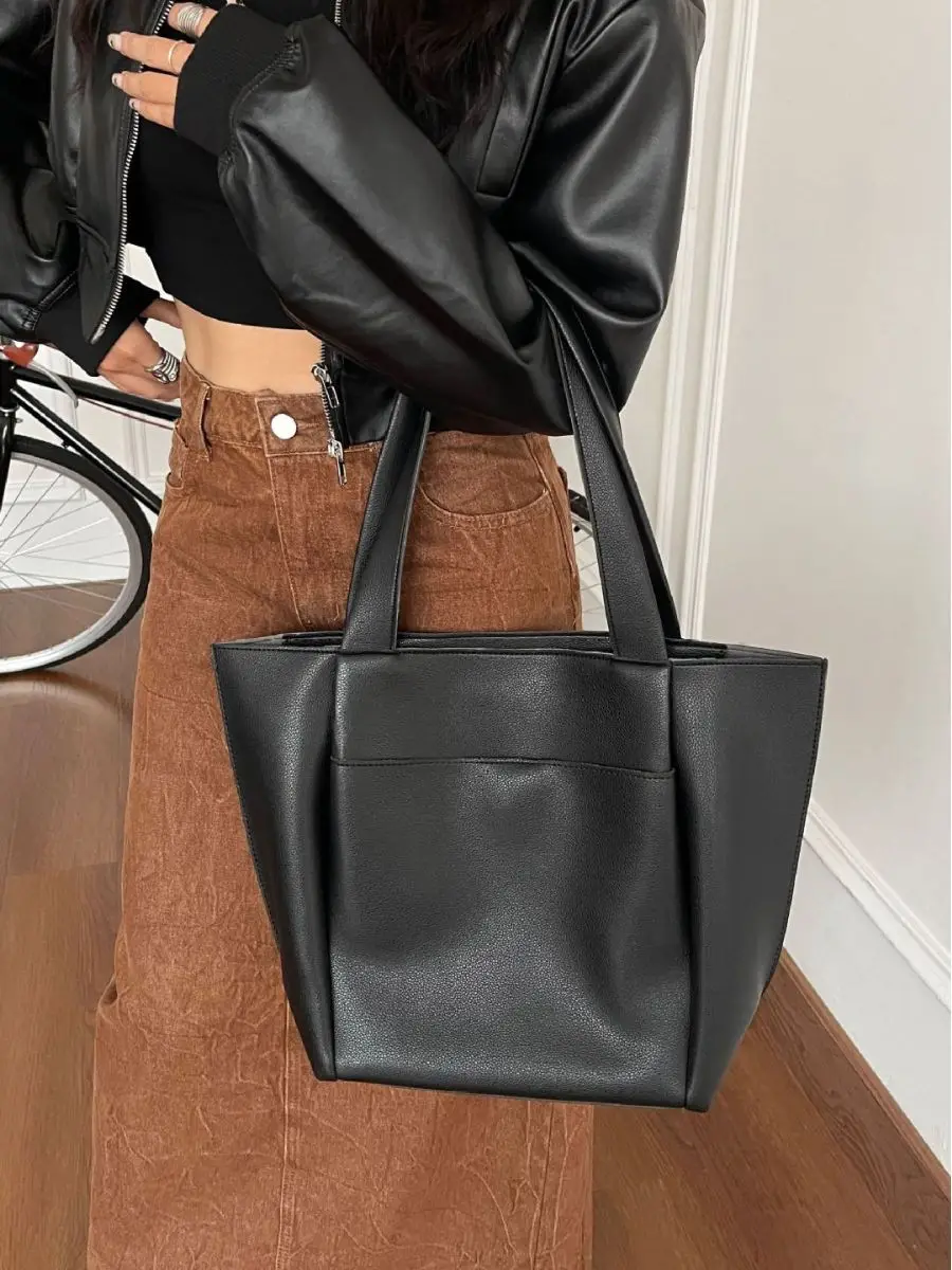 CGCBAG Brand Luxury Tote Bags For Woman Simple Solid Lage Capacity Female Shoulder Bag High Quality PU Leather Designer Handbags