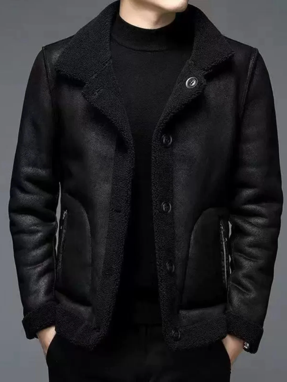 

Утепленная хлопковая куртка из флиса для мужчин, осенне-зимняя, новая, модная, универсальная, молодежная, однотонная, в стиле кэжуал.